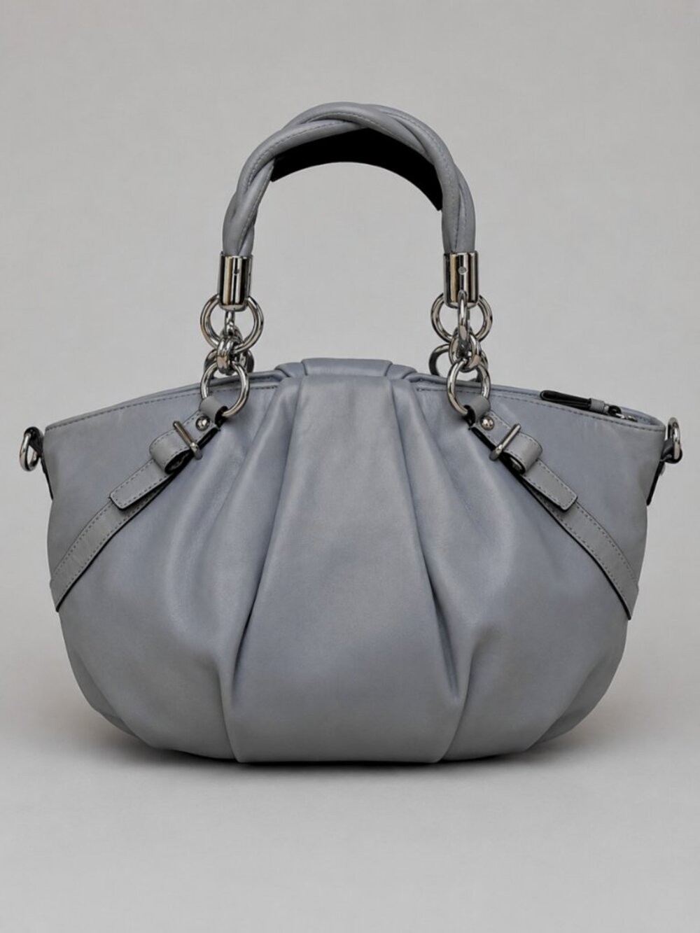 Coach Madison Sophia Slate Metallic Leather Satchel F22563 Convertible Shoulder - Picture 6 of 13